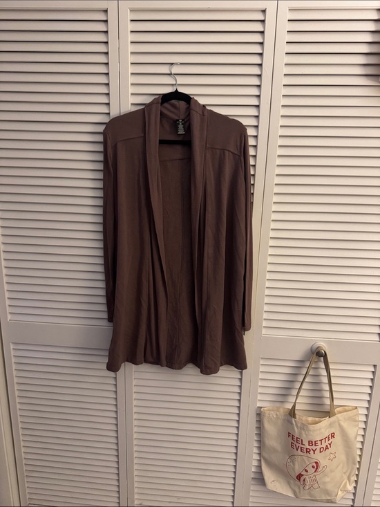 Active Life Sweaters - Active Life Open-Front Taupe Brown Cardigan